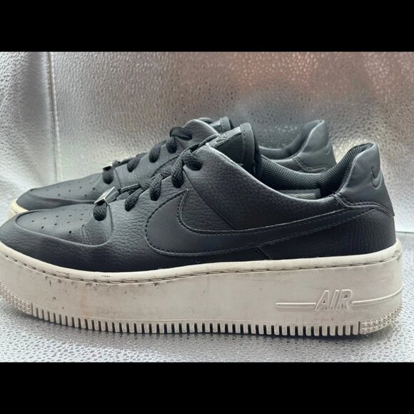 Size 8 -Nike Air Force 1 Sage Low Womens Black White Platform Sneaker AR5339-002 - Picture 6 of 11